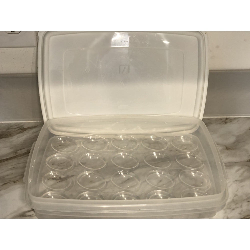 Rubbermaid Egg Keeper Storage Holds 20‎ Jumbo Eggs 8.5 x 12.8" USA
